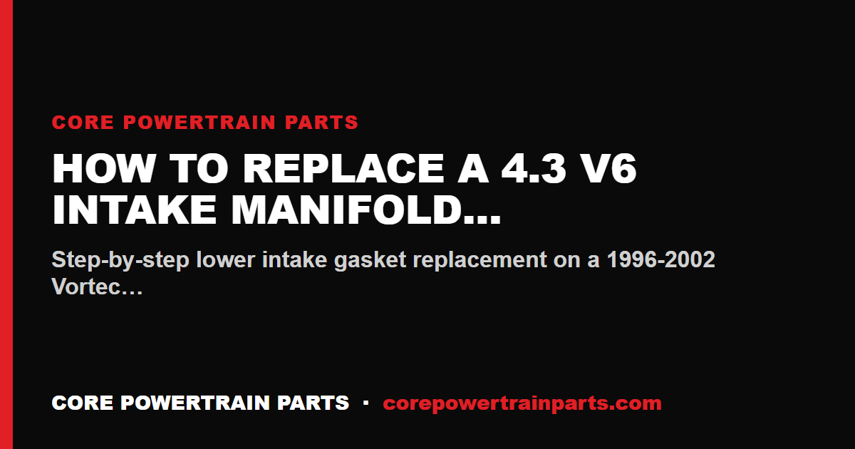 How to Replace a 4.3 V6 Intake Manifold Gasket (Vortec)