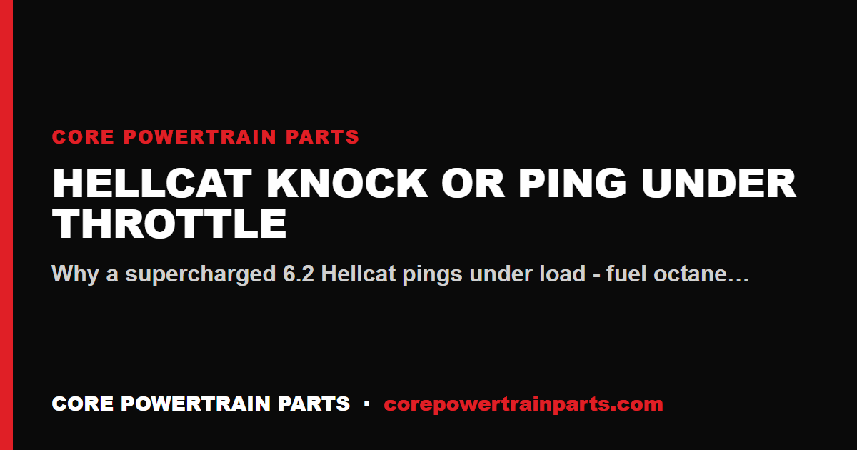 Hellcat Knock or Ping Under Throttle