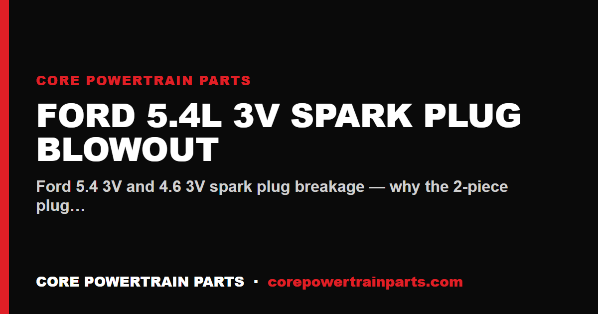 Ford 5.4L 3V Spark Plug Blowout: Prevention and Extraction