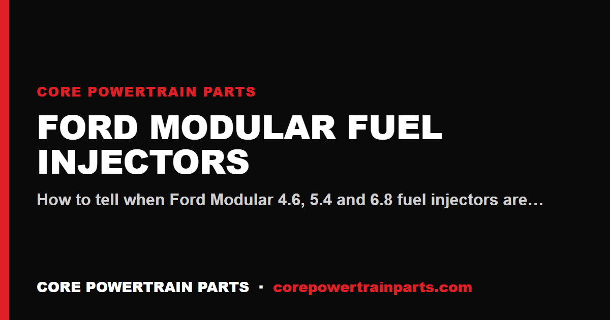 Ford Modular Fuel Injectors: How to Tell When It Is Worn Out