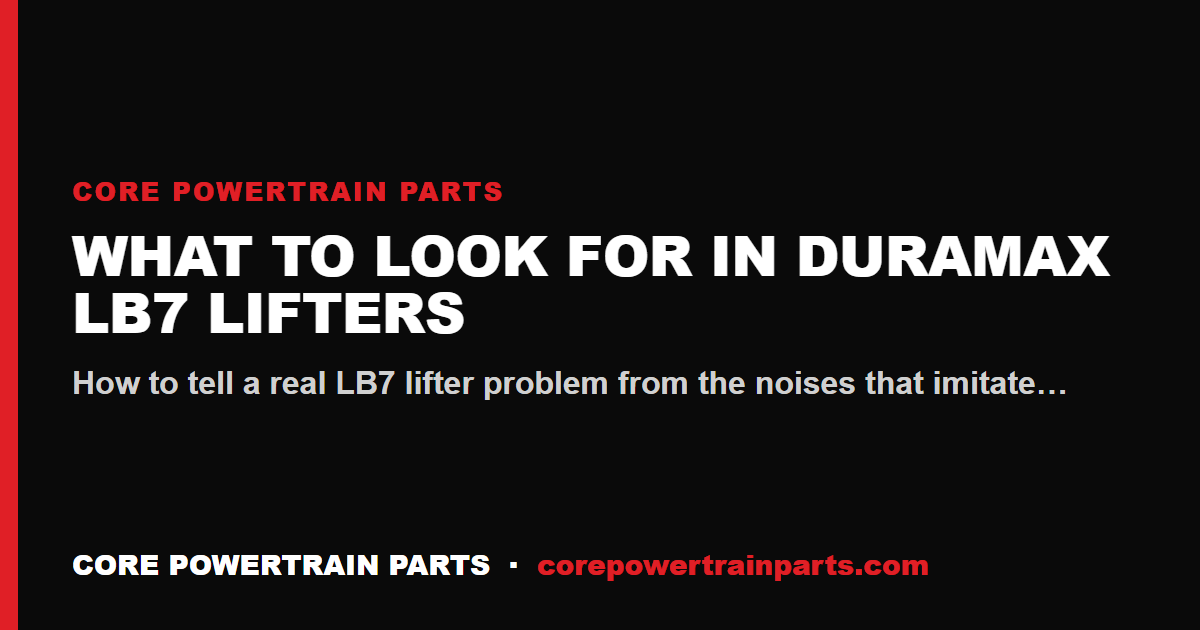 What to Look For in Duramax LB7 Lifters