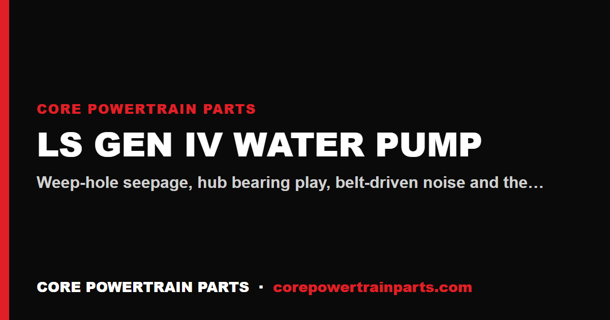 LS Gen IV Water Pump: How to Tell When It Is Worn Out
