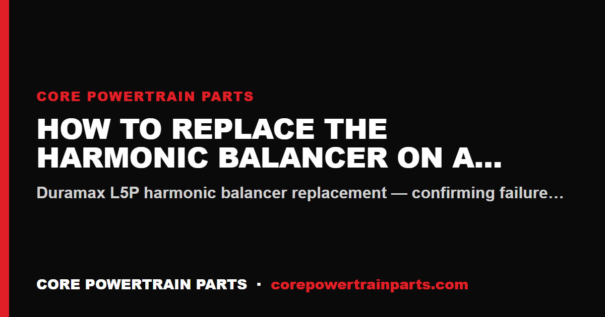 How to Replace the Harmonic Balancer on a Duramax L5P