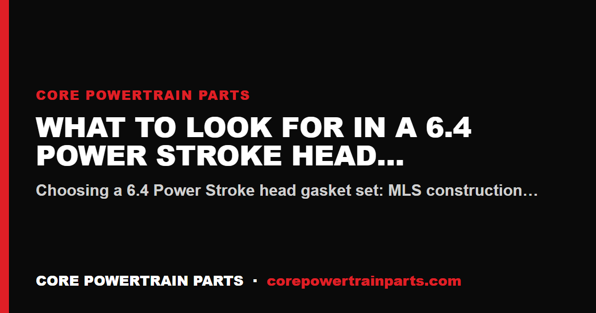 What to Look For in a 6.4 Power Stroke Head Gasket Set