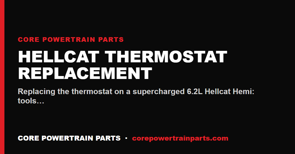 Hellcat Thermostat Replacement: Tools, Torque and Sequence