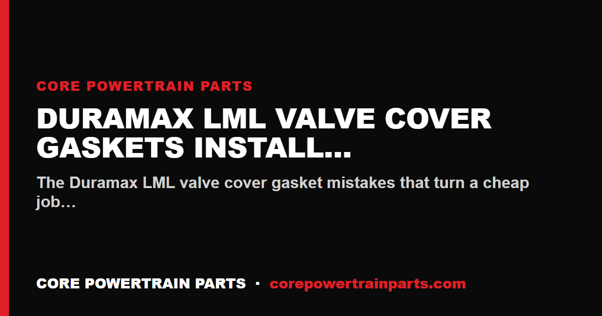 Duramax LML Valve Cover Gaskets Install Mistakes That Cost You the Engine