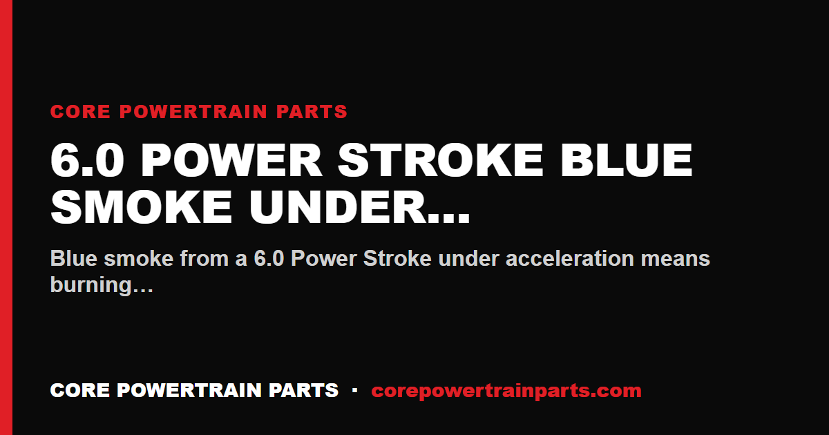 6.0 Power Stroke Blue Smoke Under Acceleration
