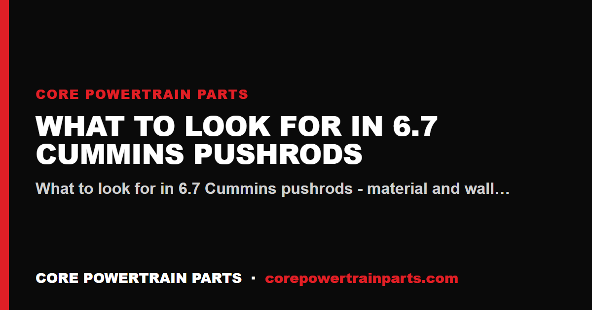 What to Look For in 6.7 Cummins Pushrods