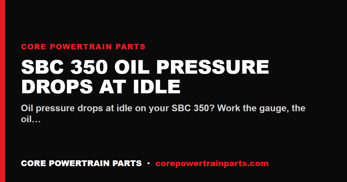 SBC 350 Oil Pressure Drops at Idle: What to Check