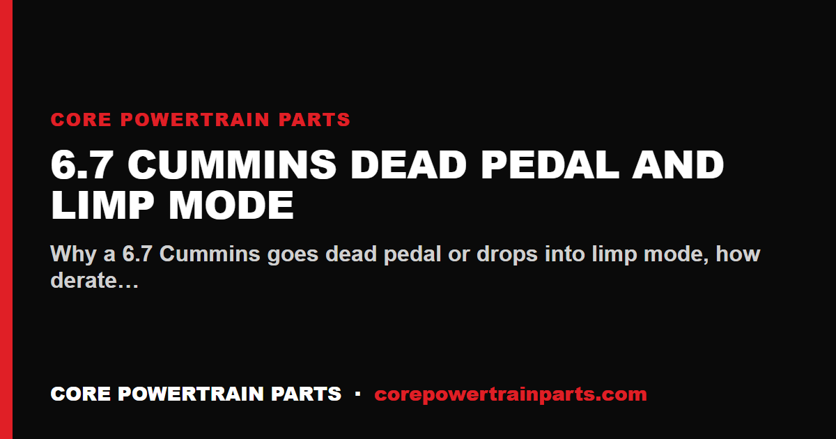 6.7 Cummins Dead Pedal and Limp Mode — Causes and Fixes