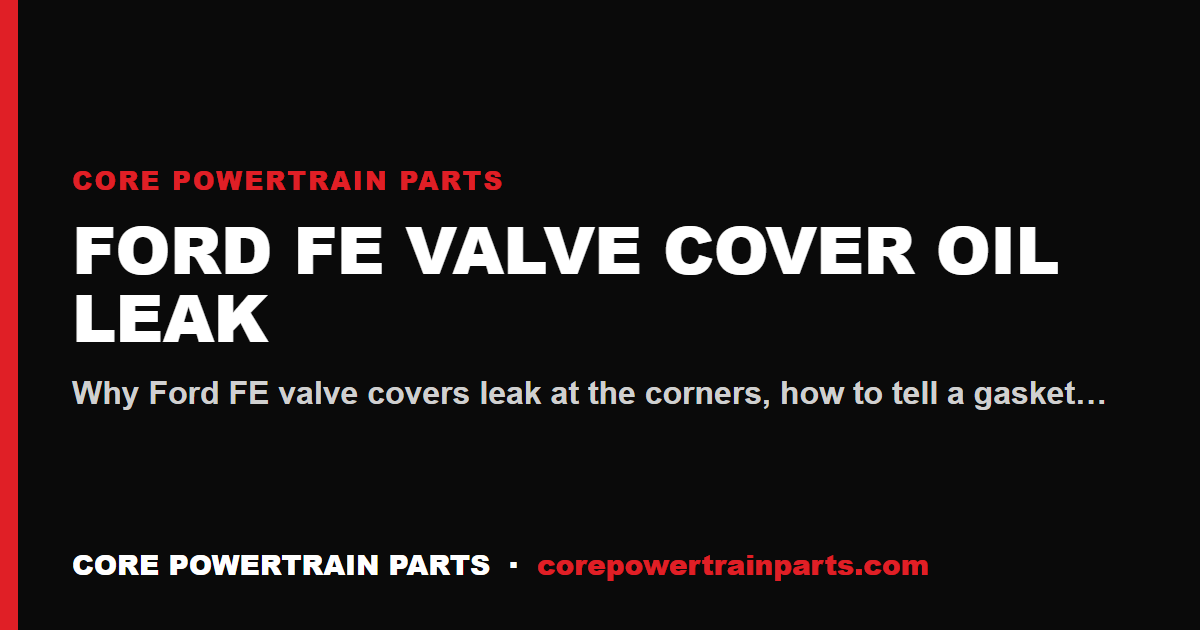 Ford FE Valve Cover Oil Leak: What It Costs to Fix