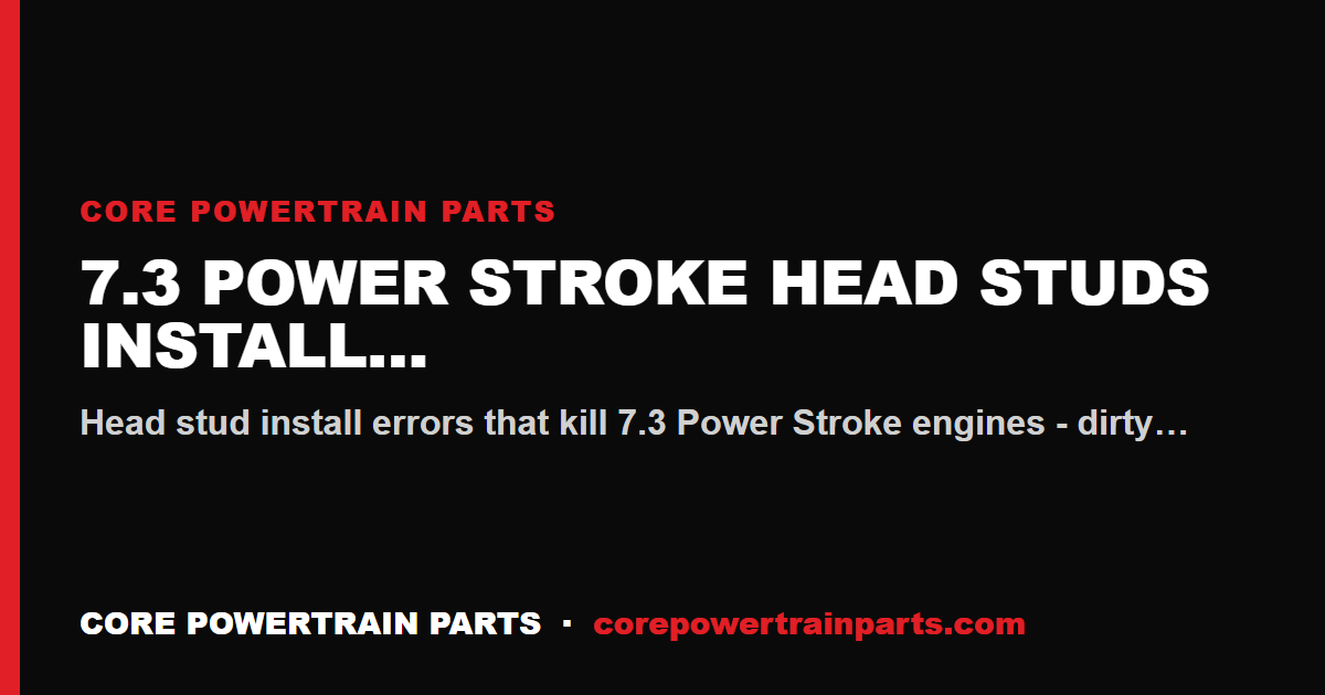 7.3 Power Stroke Head Studs Install Mistakes That Cost You the Engine
