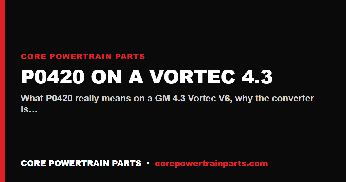 P0420 on a Vortec 4.3: Catalyst Efficiency and What Actually Causes It