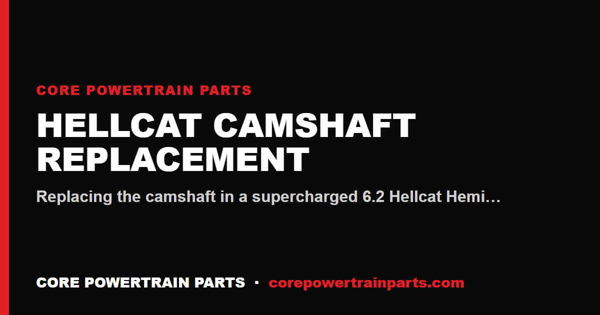 Hellcat Camshaft Replacement: Tools, Torque and Sequence