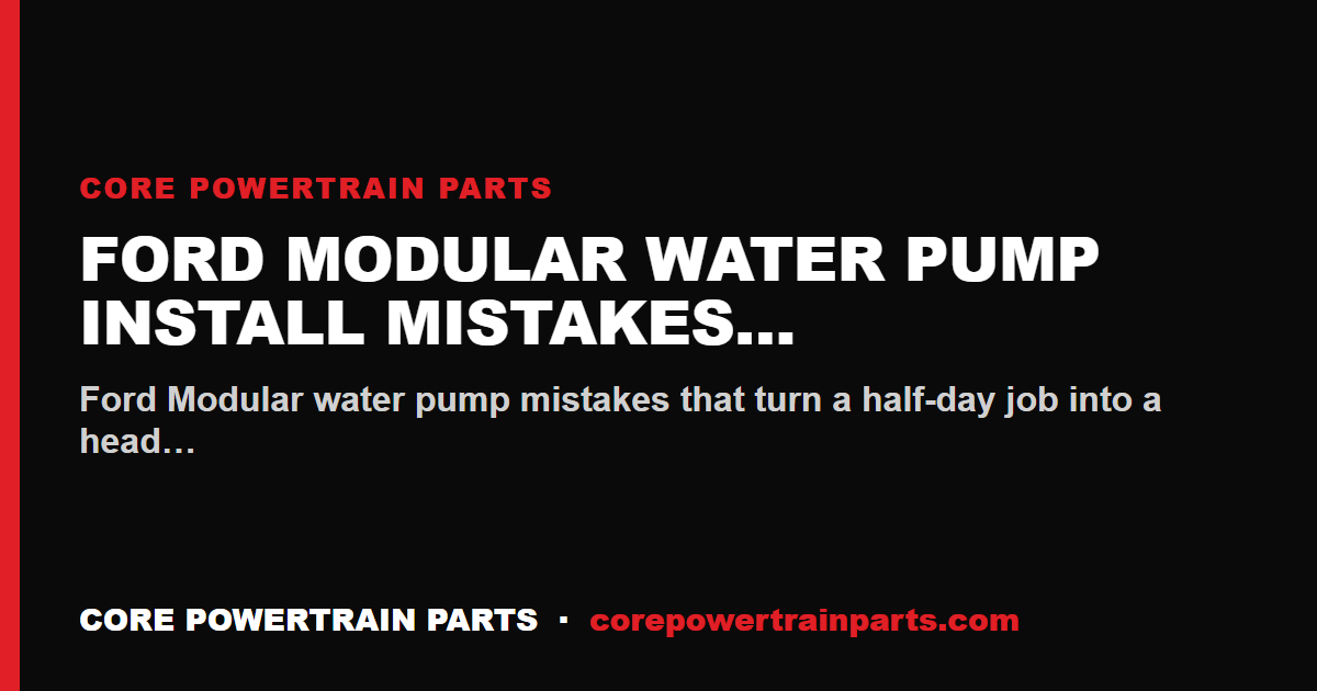 Ford Modular Water Pump Install Mistakes That Cost You the Engine