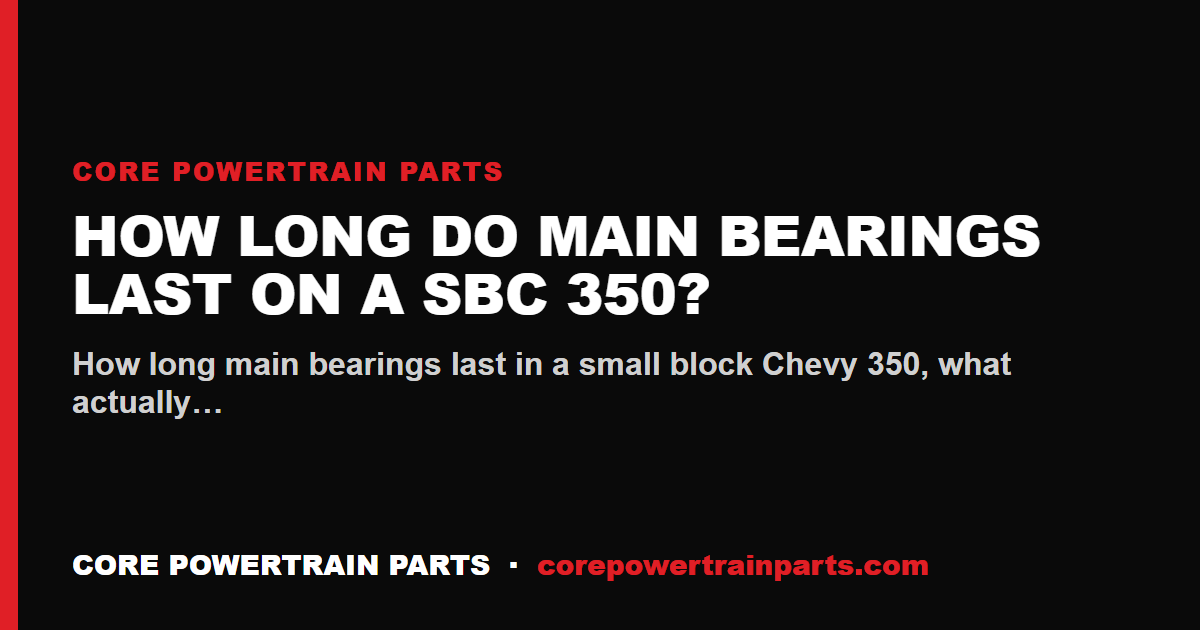 How Long Do Main Bearings Last on a SBC 350?