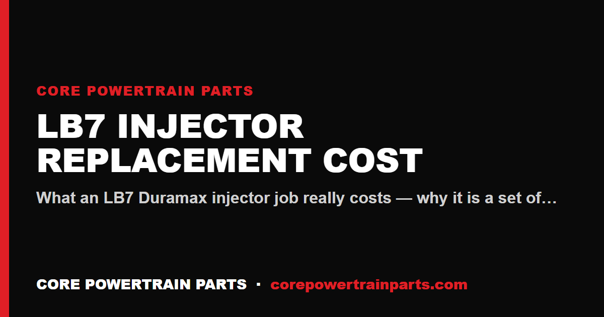 LB7 Injector Replacement Cost — and What Else to Do While You're In There