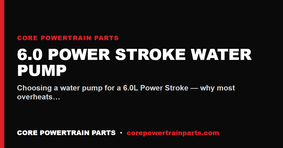 6.0 Power Stroke Water Pump: OEM vs Aftermarket