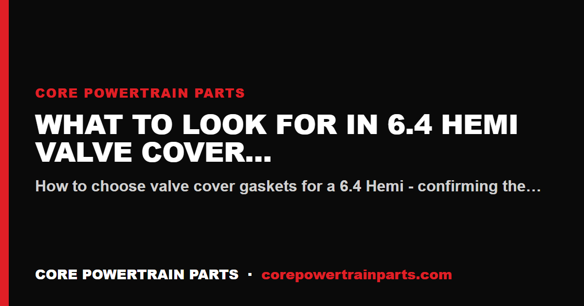What to Look For in 6.4 Hemi Valve Cover Gaskets