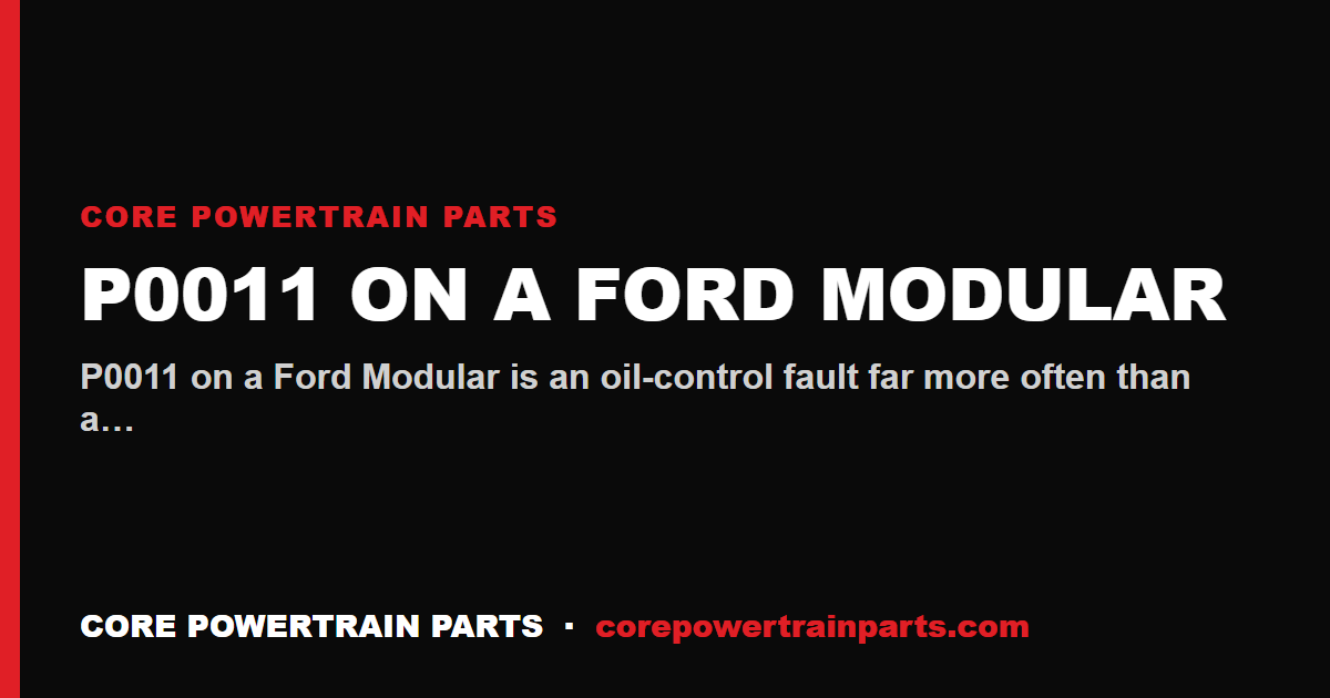 P0011 on a Ford Modular: Cam Timing Over-Advanced and What Actually Causes It