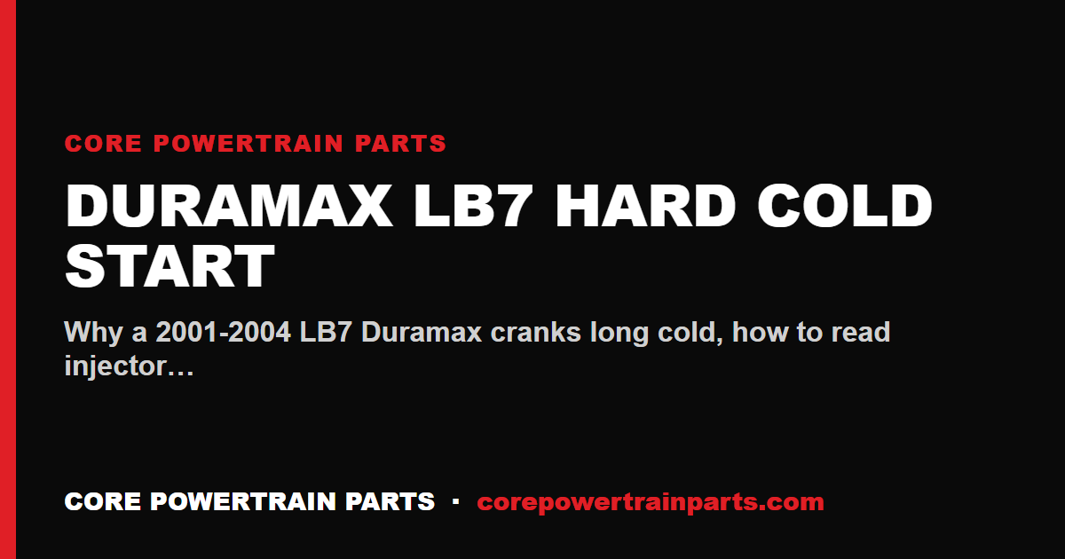 Duramax LB7 Hard Cold Start — Reading Injector Balance Rates
