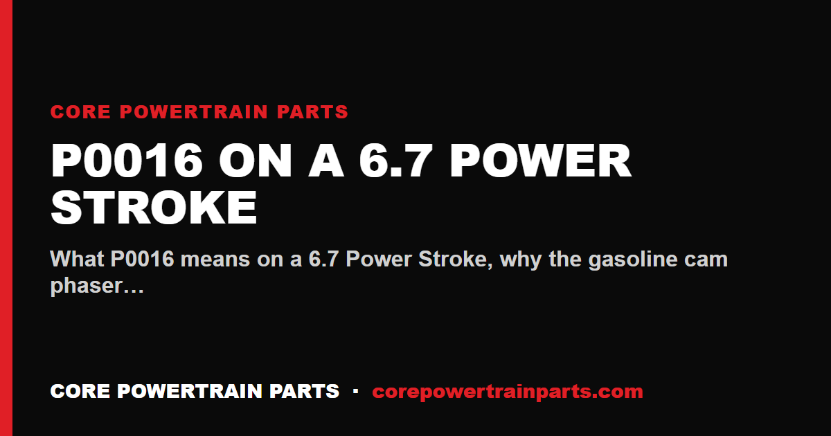 P0016 on a 6.7 Power Stroke — Cam and Crank Correlation Causes