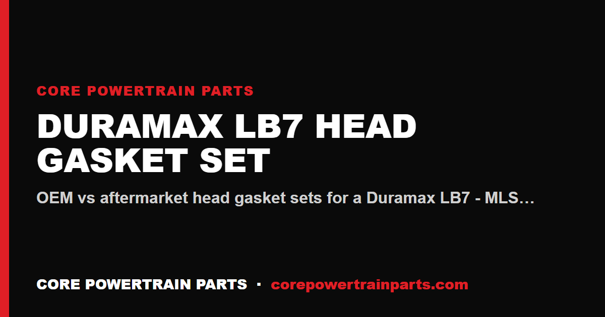 Duramax LB7 Head Gasket Set: OEM vs Aftermarket