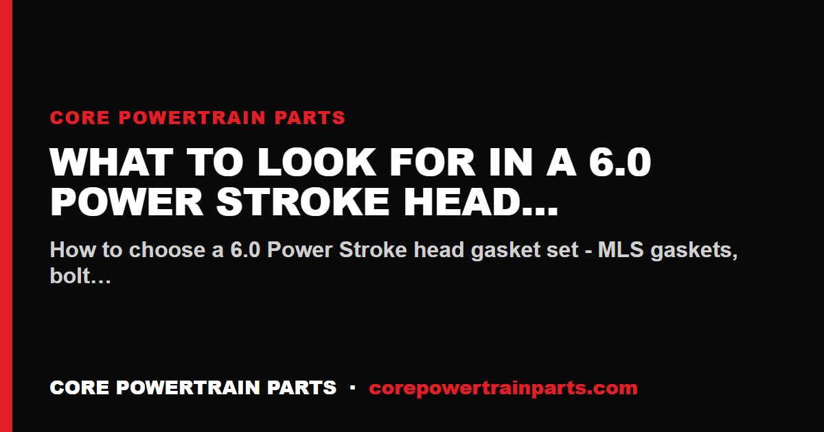 What to Look For in a 6.0 Power Stroke Head Gasket Set
