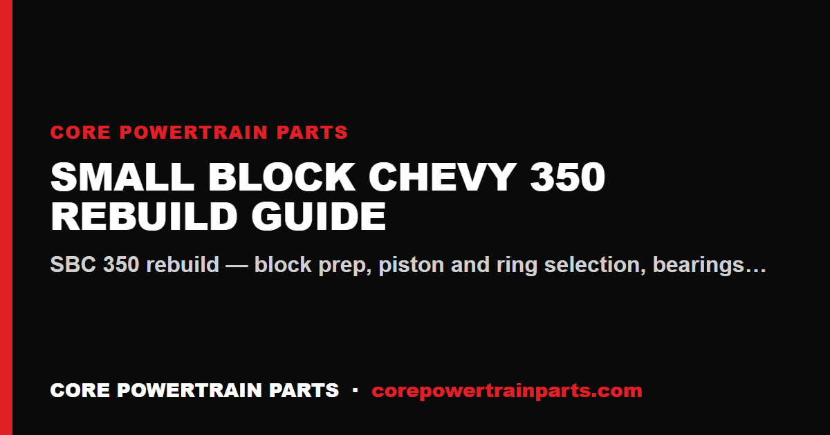 Small Block Chevy 350 Rebuild Guide