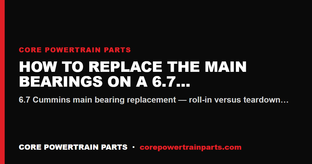 How to Replace the Main Bearings on a 6.7 Cummins