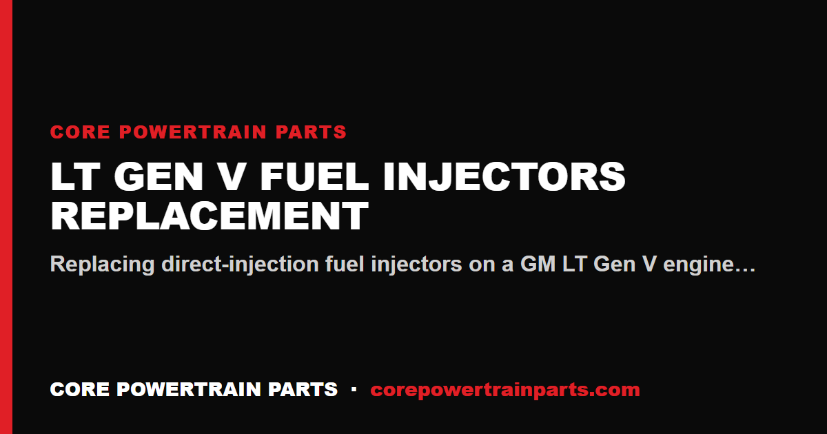 LT Gen V Fuel Injectors Replacement: Tools, Torque and Sequence