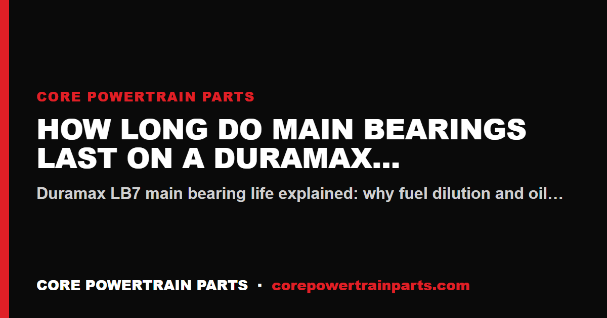 How Long Do Main Bearings Last on a Duramax LB7?