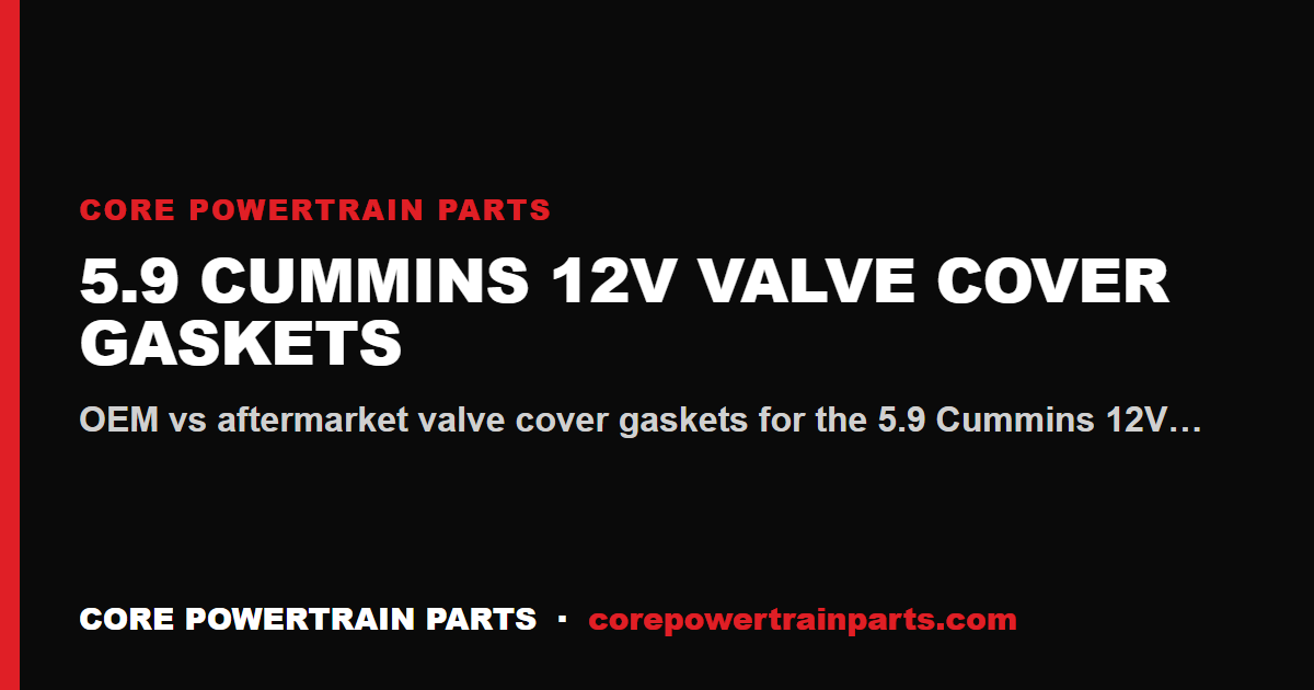 5.9 Cummins 12V Valve Cover Gaskets: OEM vs Aftermarket