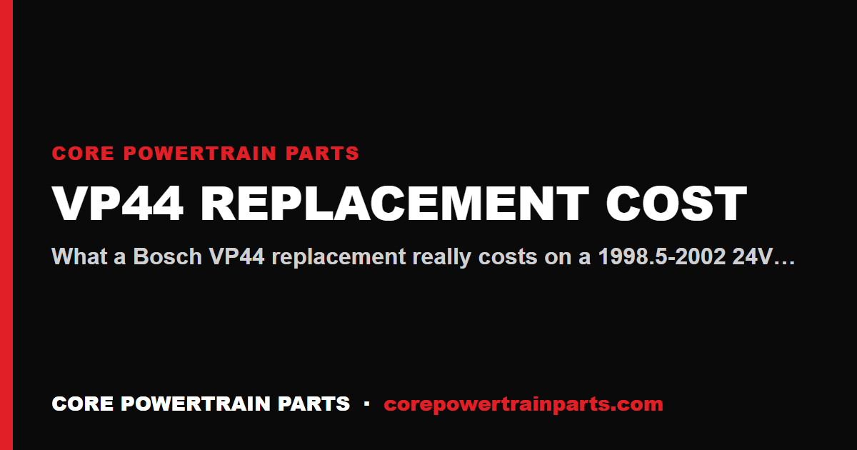 VP44 Replacement Cost — and Why the Preventive Package Is the Cheaper Buy