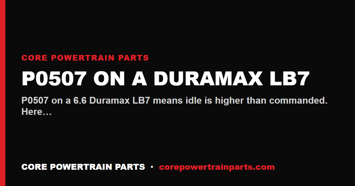 P0507 on a Duramax LB7: Idle Speed Higher Than Expected and What Actually Causes It