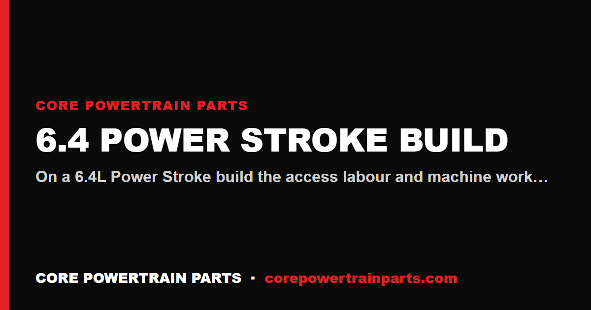 6.4 Power Stroke Build: Where the Money Actually Goes