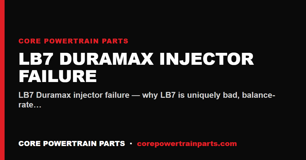 LB7 Duramax Injector Failure: Diagnosis and Replacement