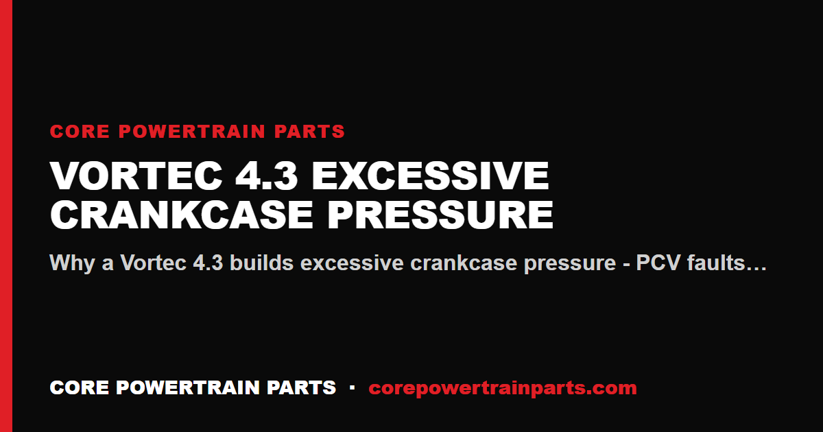 Vortec 4.3 Excessive Crankcase Pressure
