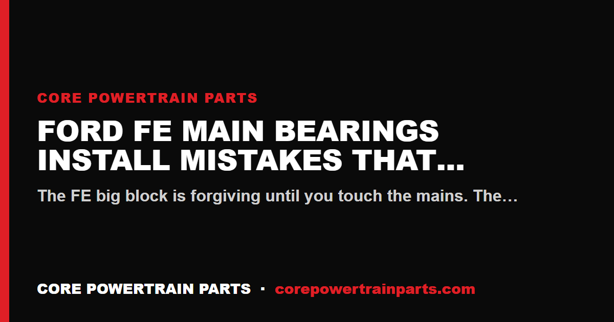 Ford FE Main Bearings Install Mistakes That Cost You the Engine