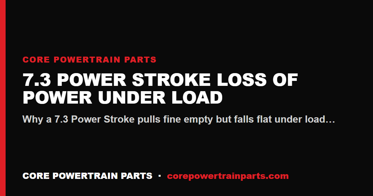7.3 Power Stroke Loss of Power Under Load