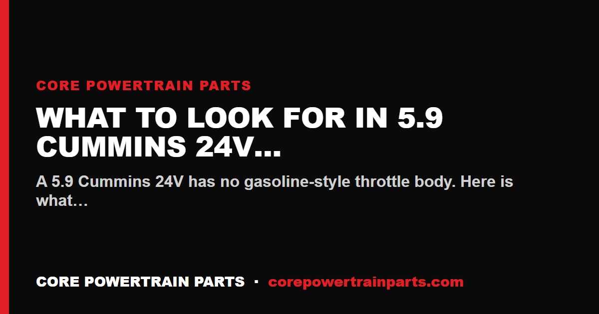 What to Look For in 5.9 Cummins 24V Throttle Body