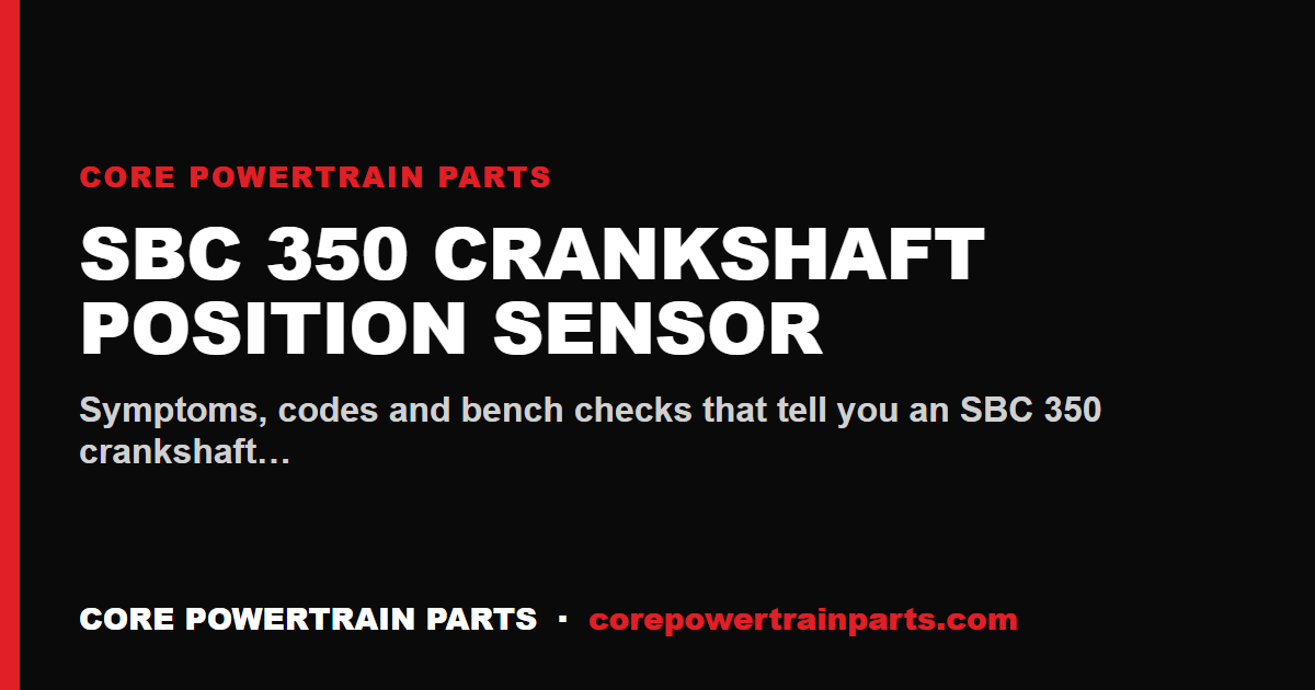 SBC 350 Crankshaft Position Sensor: How to Tell When It Is Worn Out