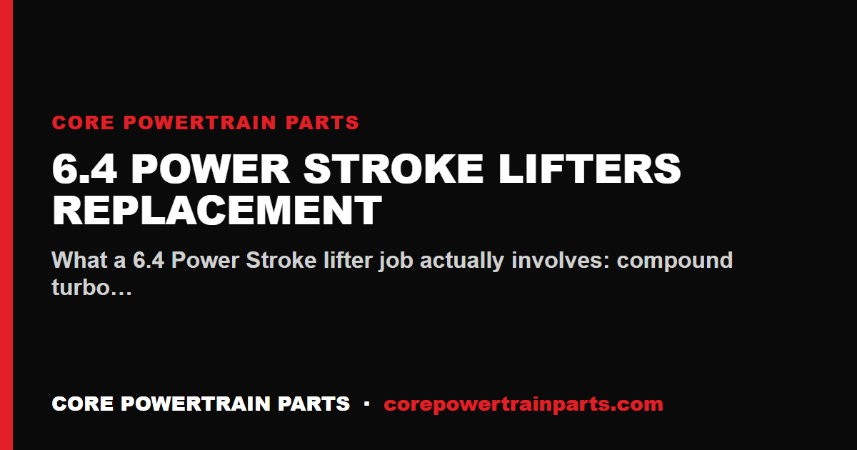 6.4 Power Stroke Lifters Replacement: Tools, Torque and Sequence