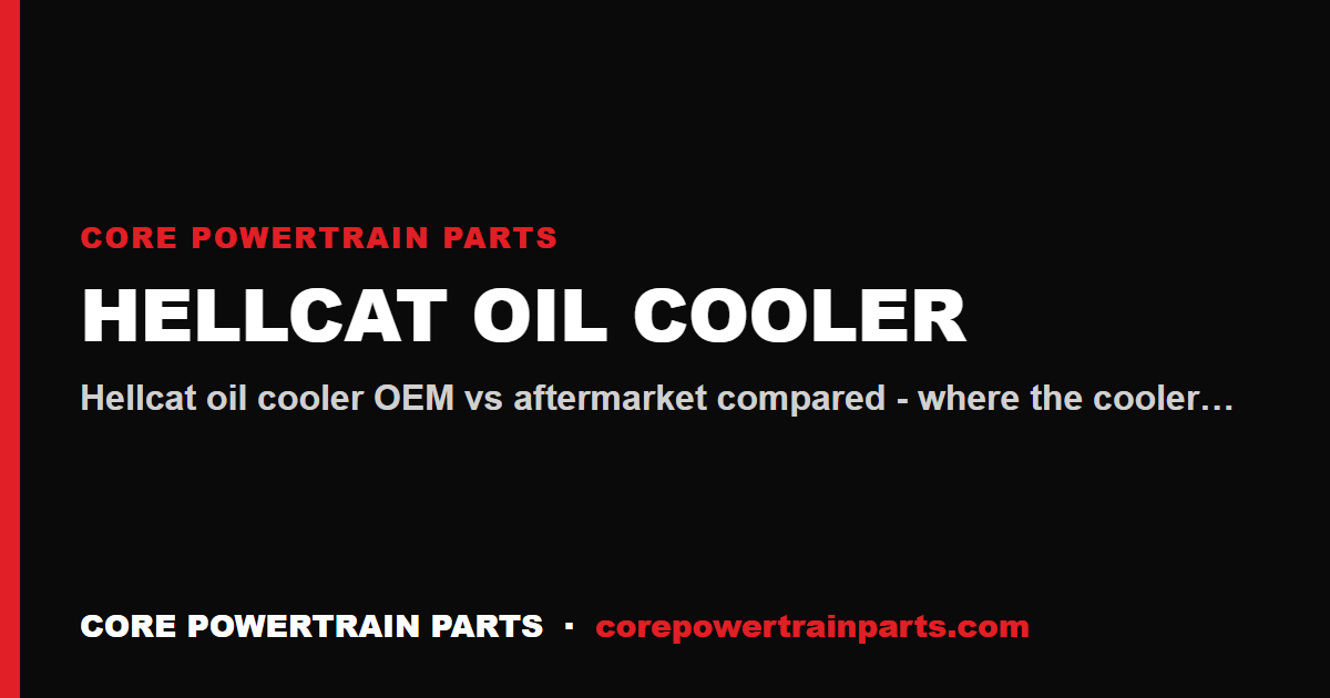 Hellcat Oil Cooler: OEM vs Aftermarket