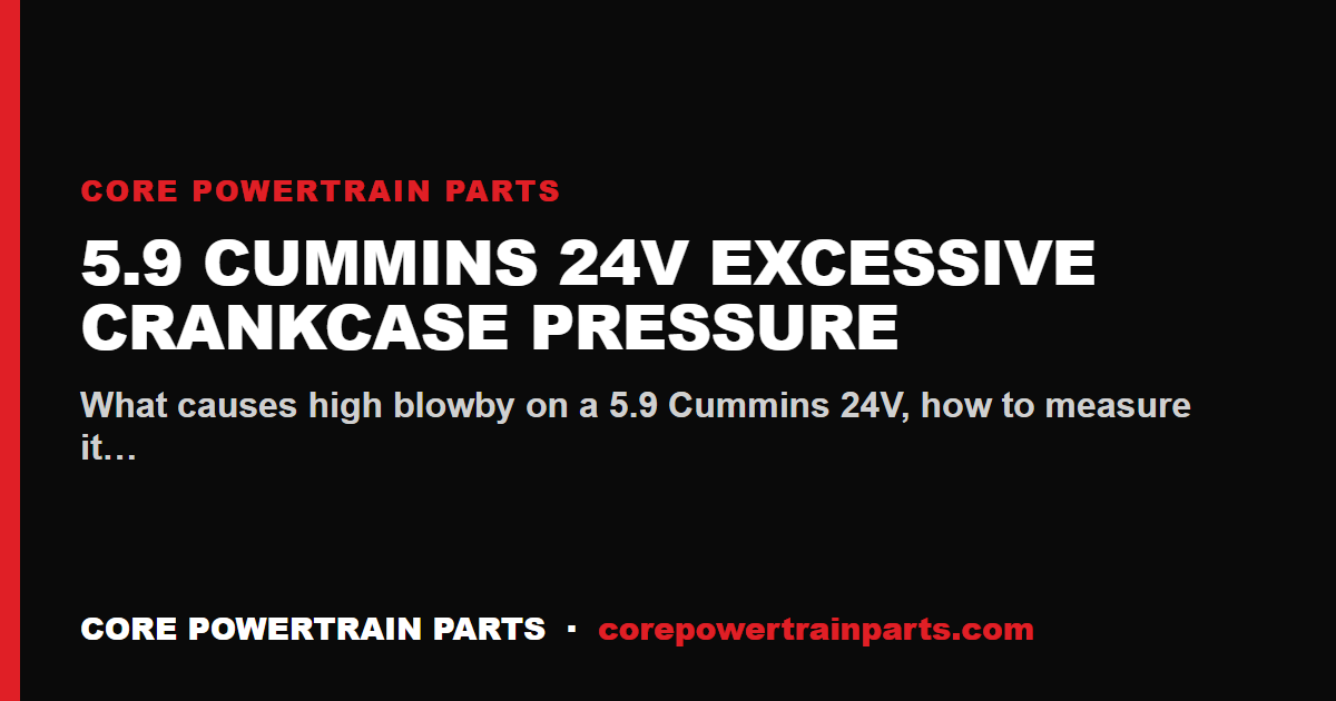 5.9 Cummins 24V Excessive Crankcase Pressure