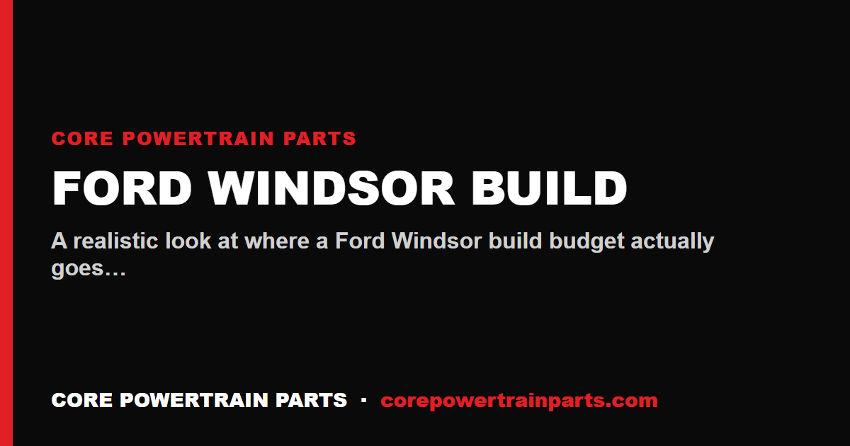 Ford Windsor Build: Where the Money Actually Goes