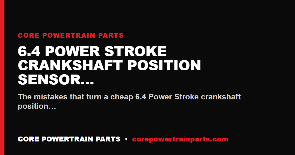 6.4 Power Stroke Crankshaft Position Sensor Install Mistakes That Cost You the Engine