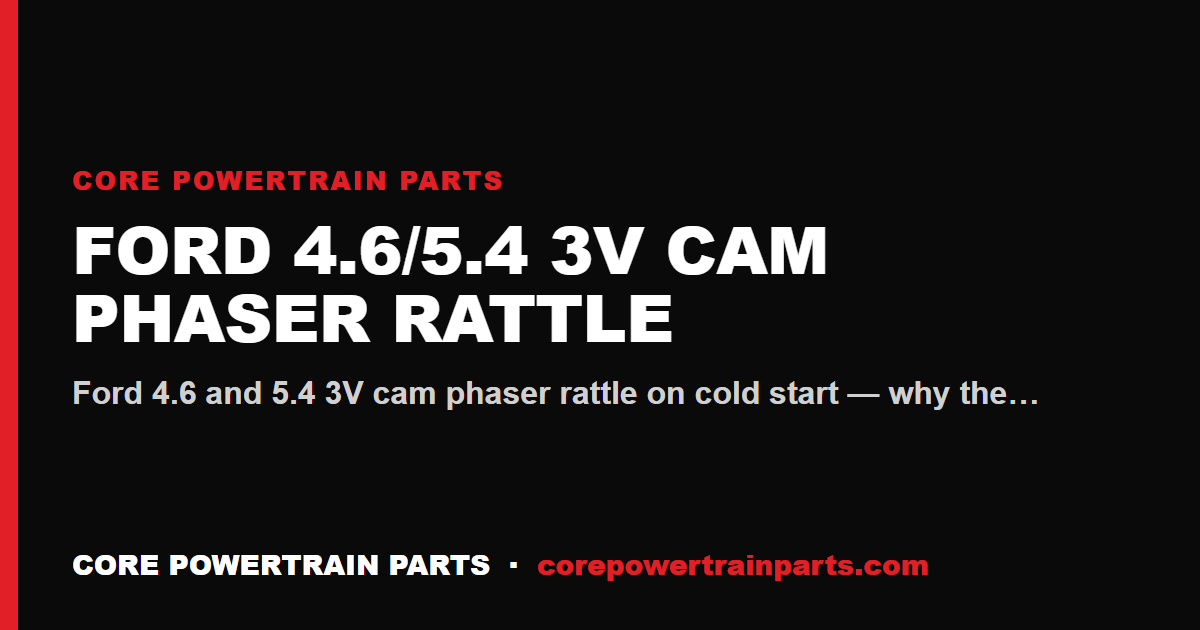 Ford 4.6/5.4 3V Cam Phaser Rattle: TSB Recap and the Proper Fix
