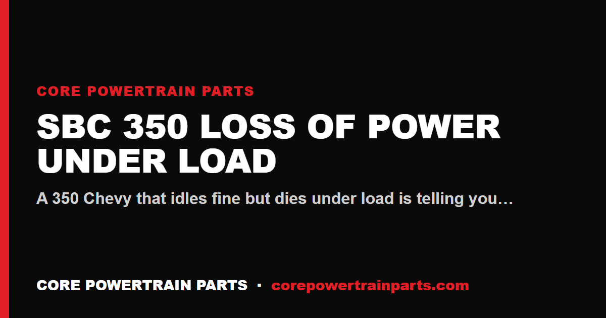 SBC 350 Loss of Power Under Load — Diagnose It in the Right Order