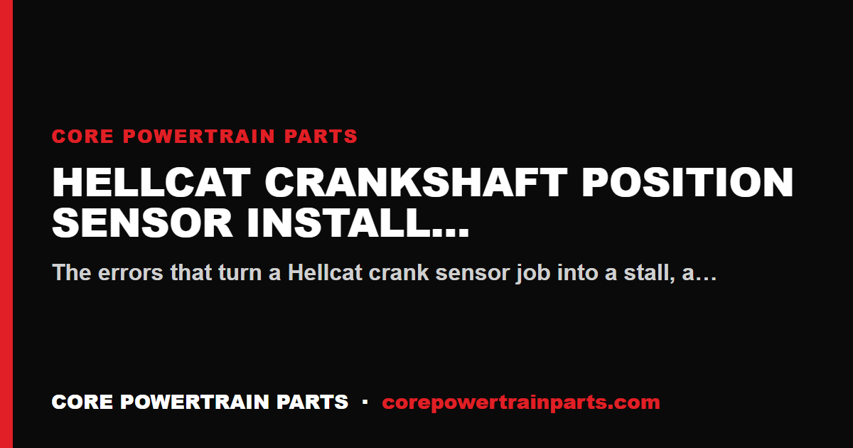 Hellcat Crankshaft Position Sensor Install Mistakes That Cost You the Engine